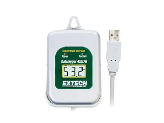 Temperature and humidity data logger for logging both values together