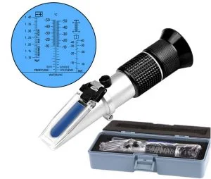 Optical and digital refractometers for Brix, salinity and automotive fluid testing