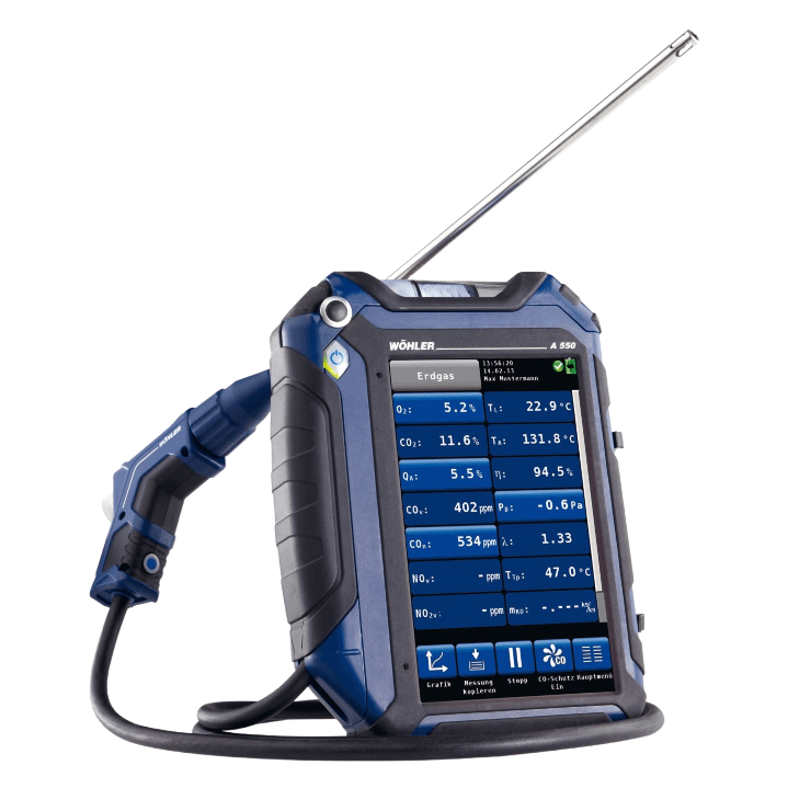 Wöhler A 550 Flue Gas Analyser, flue gas analyser