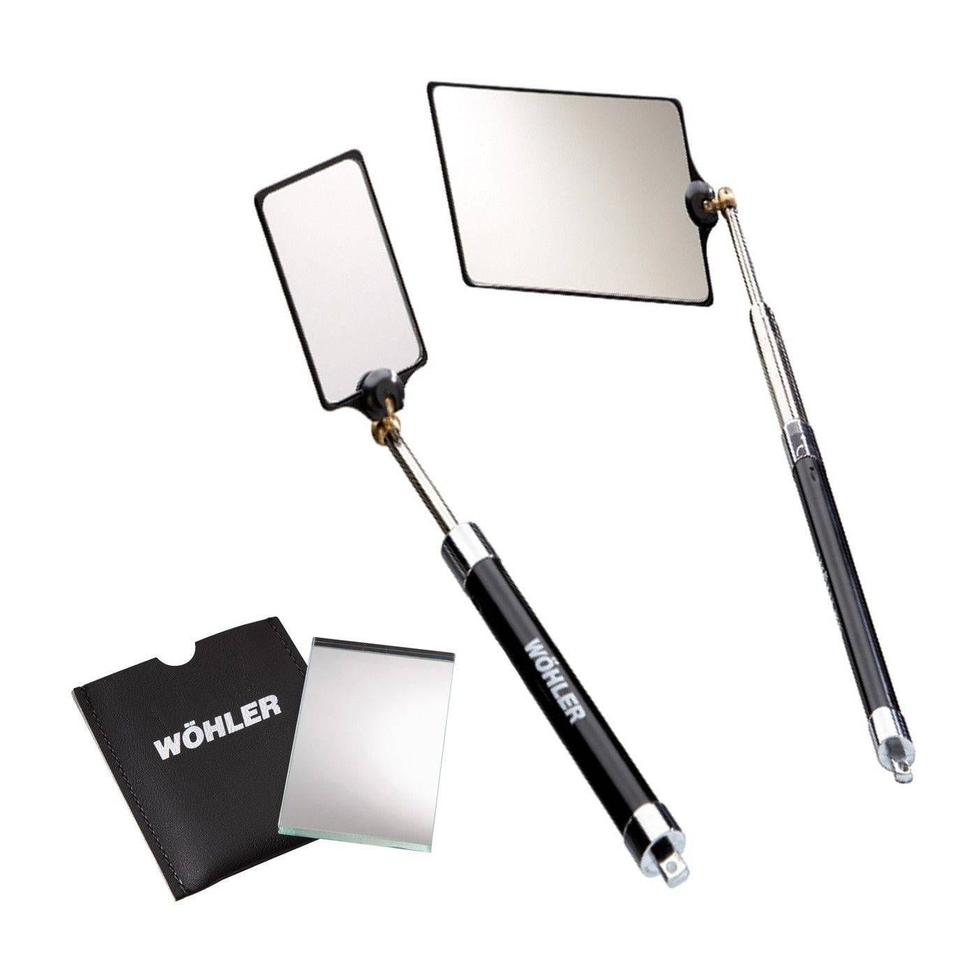 Wöhler telescopic glass inspection mirror with aluminium frame and ball joint