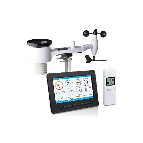HP2551CA wireless weather station kit with outdoor sensor array and 7-inch console