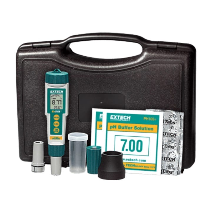 Extech EX800 ExStik 3-in-1 chlorine, pH and temperature kit with electrodes and case