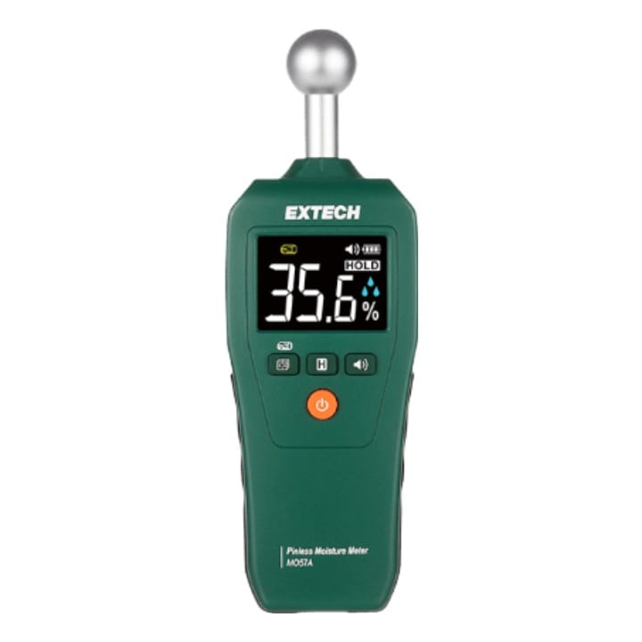 Extech MO57A pinless moisture meter with ball probe sensor and colour LCD