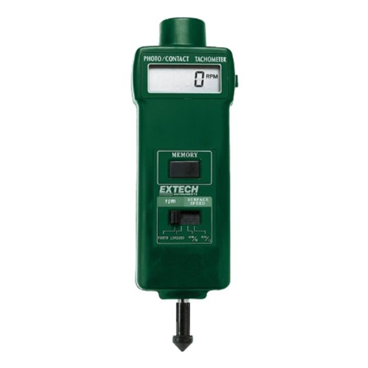 Extech 461895 Combination Contact and Photo Tachometer with surface wheels and carrying case