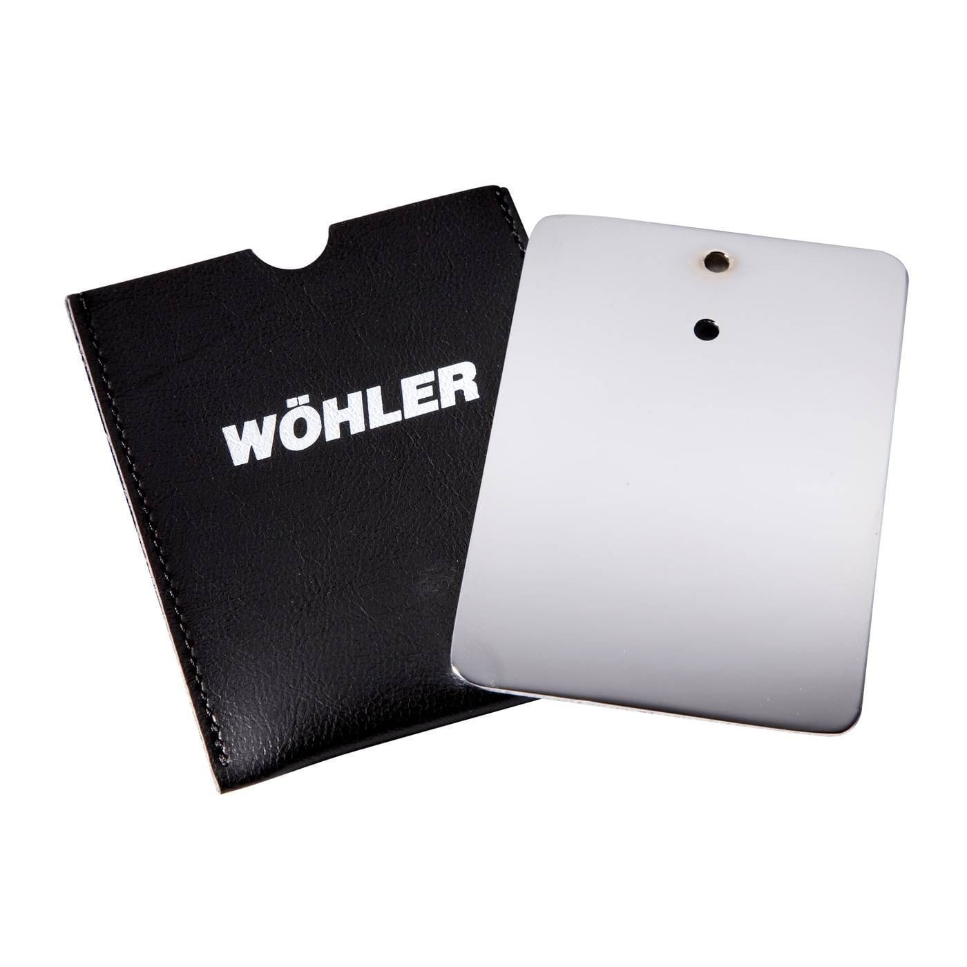Wöhler chimney mirror with polished chrome-plated metal mirror on a 54 cm handle