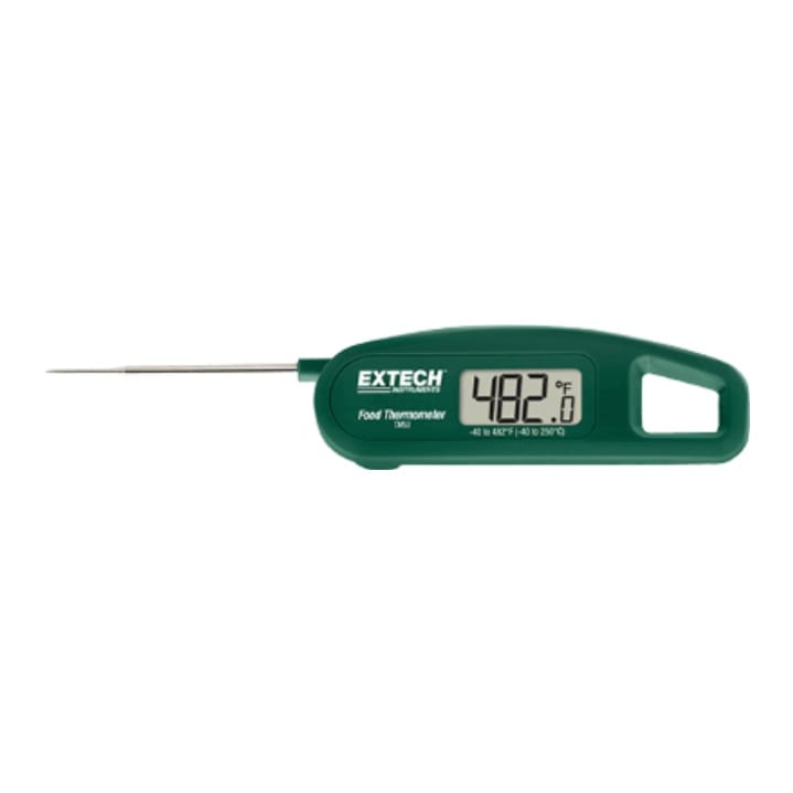 Extech TM55 NSF certified pocket fold-up food thermometer with 61 mm stainless probe and magnetic strip