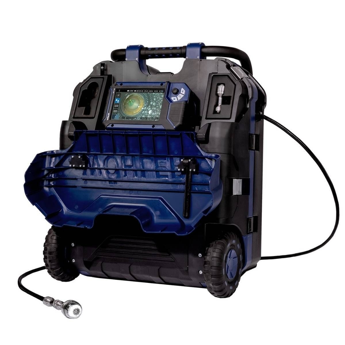 Wöhler VIS 750 HD inspection camera trolley with removable monitor and self-levelling camera head