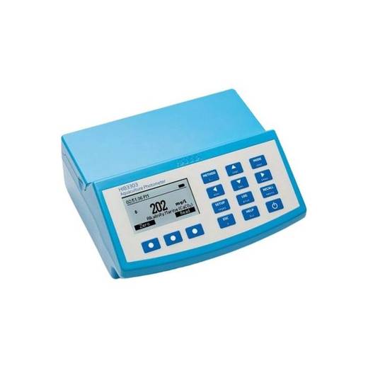 Hanna HI83303 aquaculture benchtop photometer displaying marine alkalinity